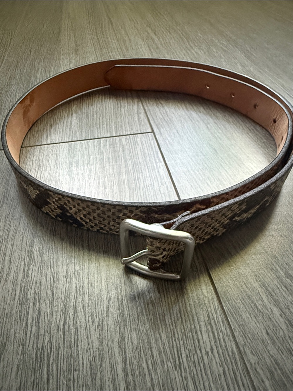 GAP Wimen’s Snake-Print Belt in Brown and Black